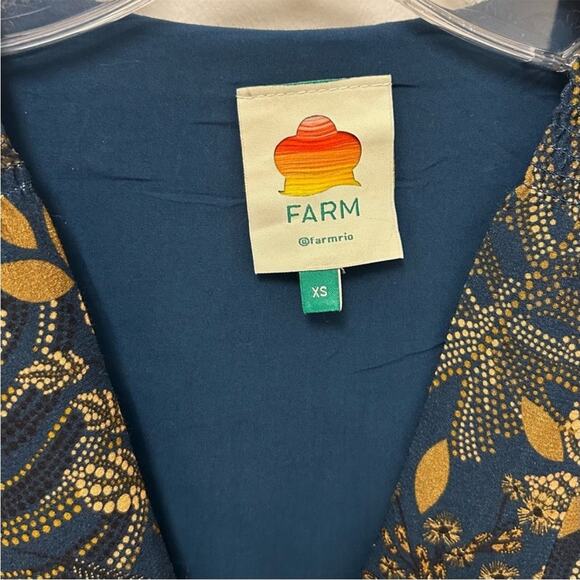 FARM Rio Teal Dotted Forest Lenzing Ecovero Viscose Wrap Mini Dress XS - Picture 10 of 12